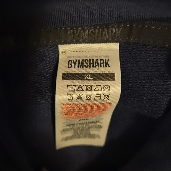 Gymshark Pullover 2 Pocket Navy Blue Hoodie with Gymshark Logos - Picture 10 of 10